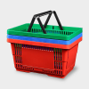 Plastic Shopping Basket with 2 Handles