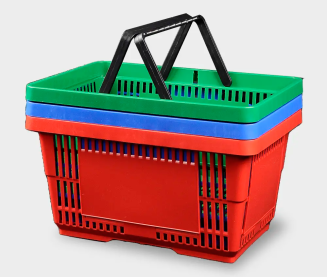 Plastic Shopping Basket with 2 Handles