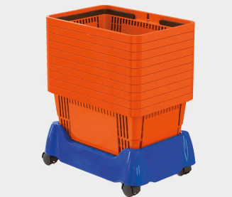 plastic wheeled shopping basket stacker