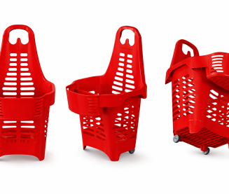 Gendouble – Wheeled Plastic Shopping Basket (50ltr + 5ltr)