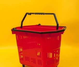 Value Basket – Wheeled Plastic Shopping Basket (55ltr)